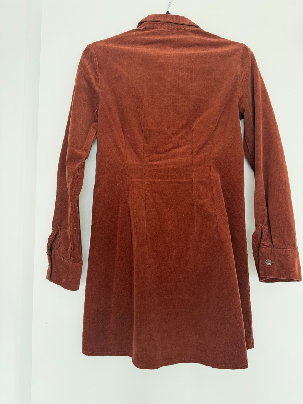 ASOS Rust Corduroy Button-Front Mini Dress - Picture 2 of 3